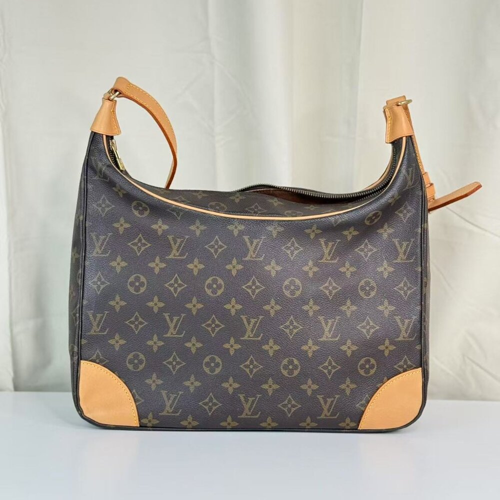 Louis Vuitton Monogram Canvas Shoulder Bag Classic Design with Brown Handles - Picture 3 of 9